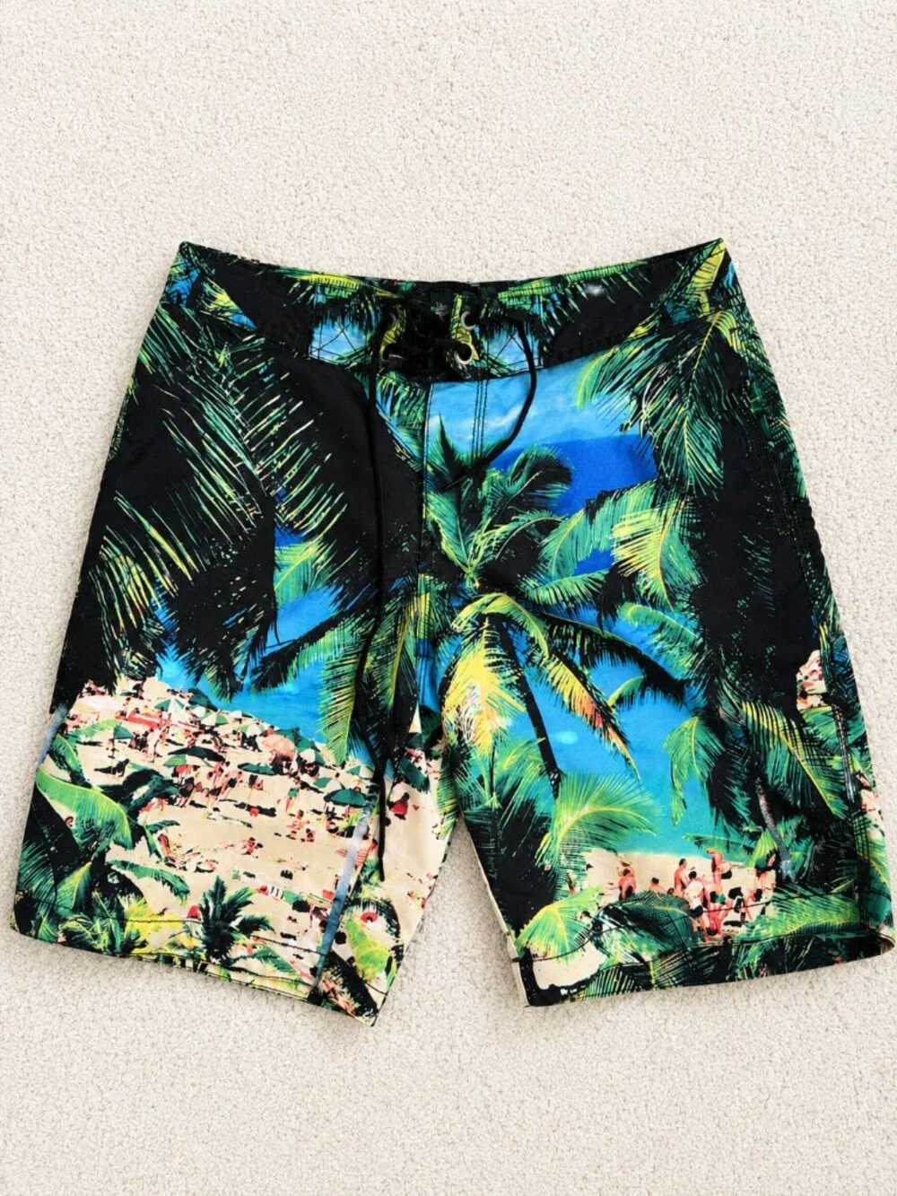 Old Navy Tropical Palm Print Swim Trunks Men's Size Small